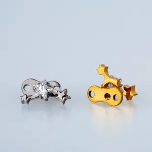 Piercing Titanyum Dermal Yıldız Sarı