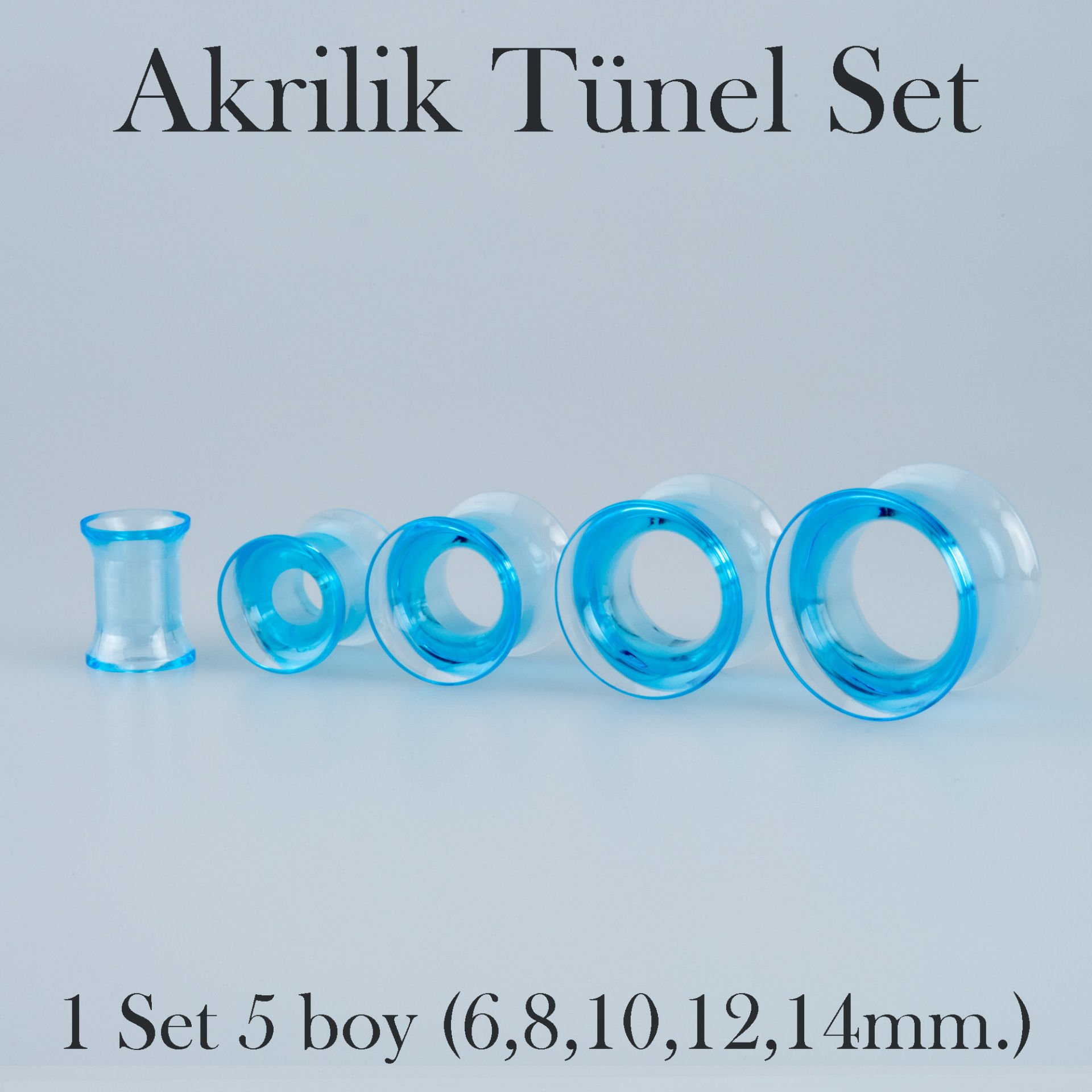 Piercing Akrilik Tunel 1 Set 5 Boy
