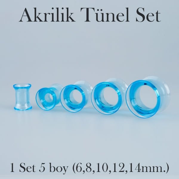 Piercing Akrilik Tunel 1 Set 5 Boy