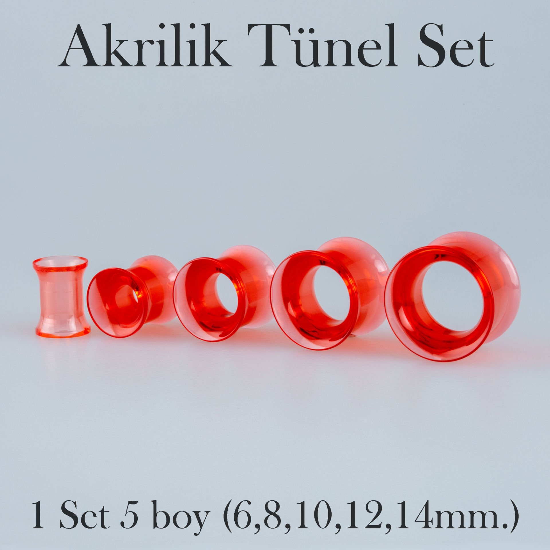 Piercing Akrilik Tunel 1 Set 5 Boy