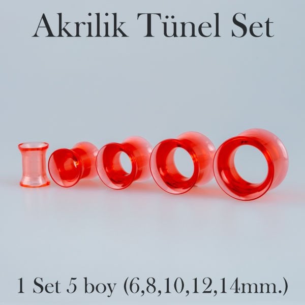 Piercing Akrilik Tunel 1 Set 5 Boy