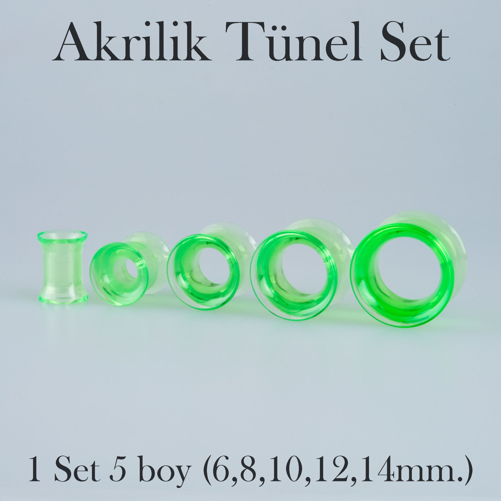 Piercing Akrilik Tunel 1 Set 5 Boy
