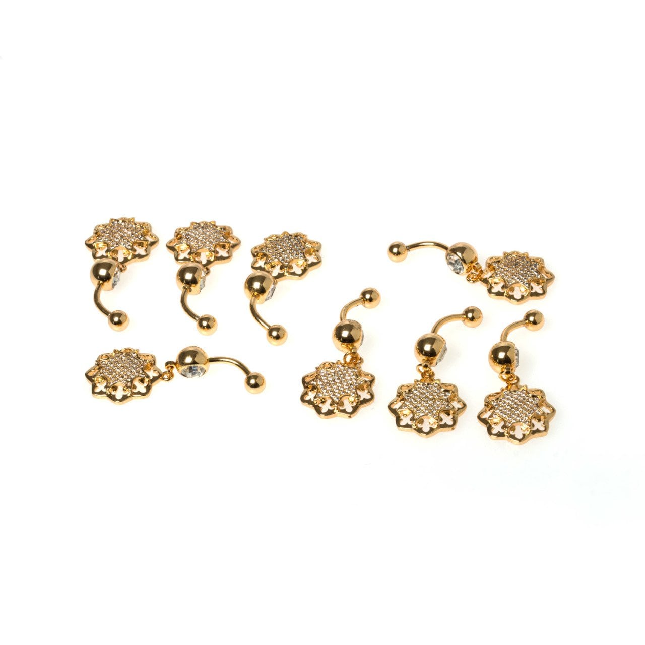 Toptan 316L Çelik Piercing Göbek Taşlı Obje Pirinç