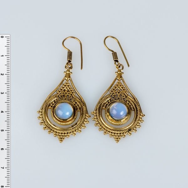 Brass Earrings with Stones