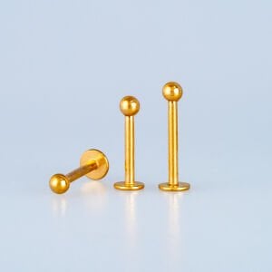 Toptan Piercing Labret 2.5mm Top Gold