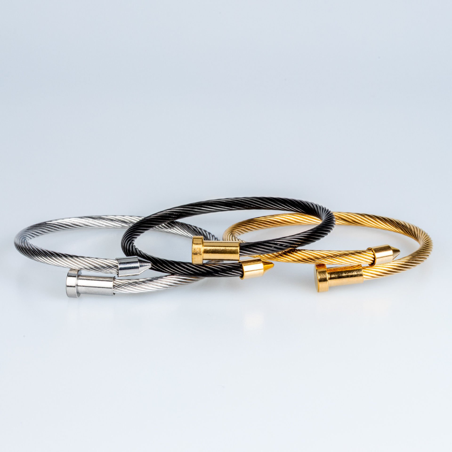 Steel Handcuff Bracelet 4mm White