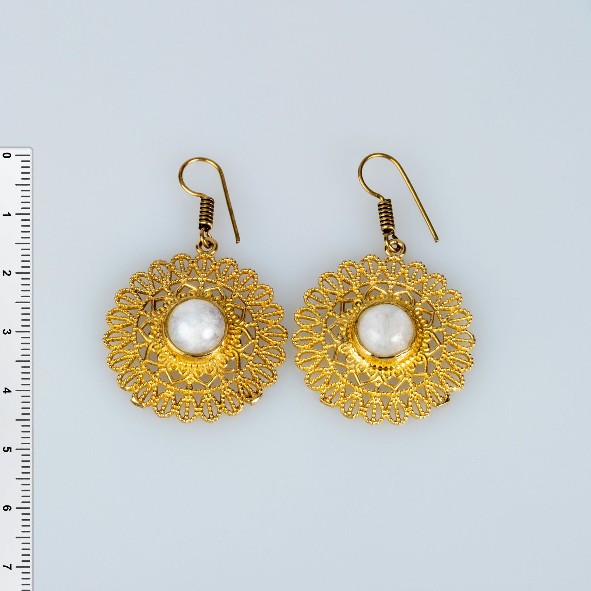 Brass Earrings with Stones