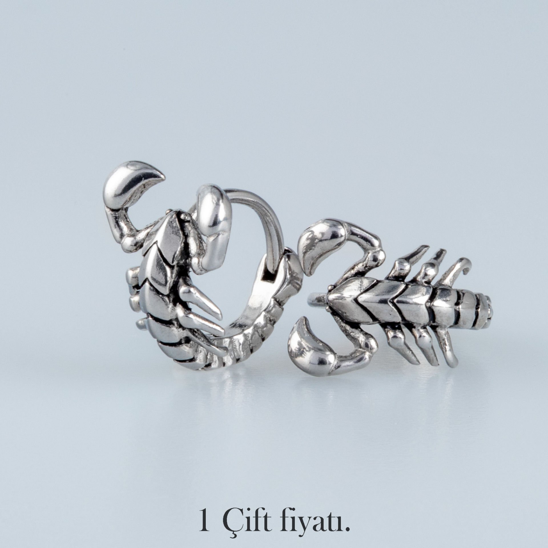 Çelik Küpe Gotik Akrep - Çift