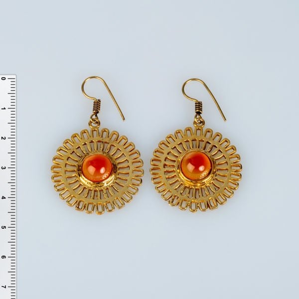 Brass Earrings with Stones