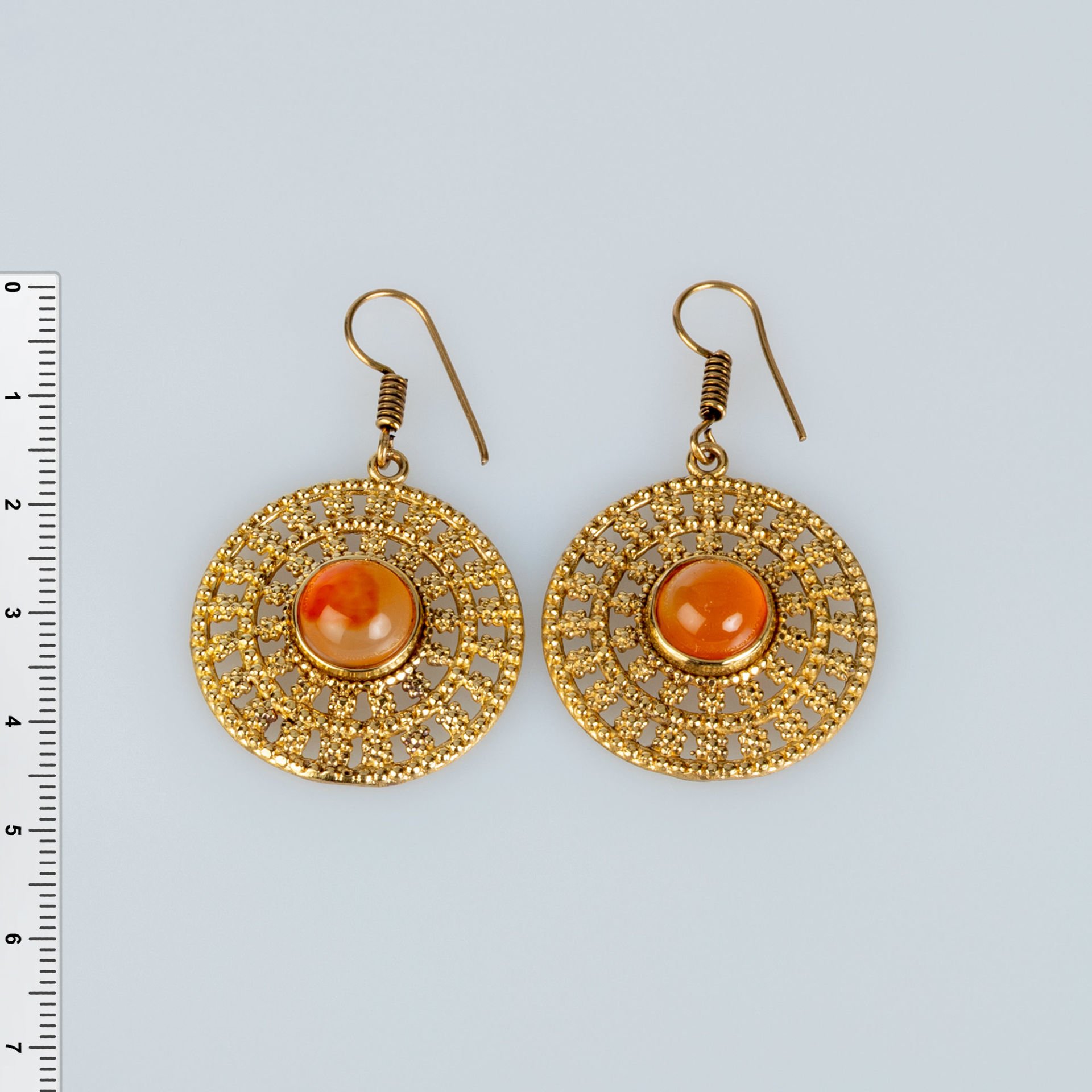 Brass Earrings with Stones