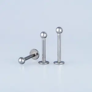 Toptan 316L Çelik İlk Delim Labret Piercing 2.5mm Top Bar Boyu: 8mm