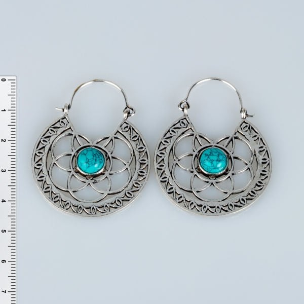 Brass Earrings with Stones