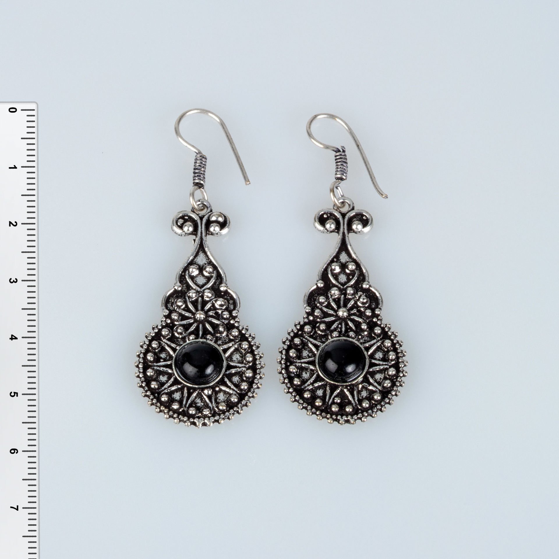 Brass Earrings with Stones