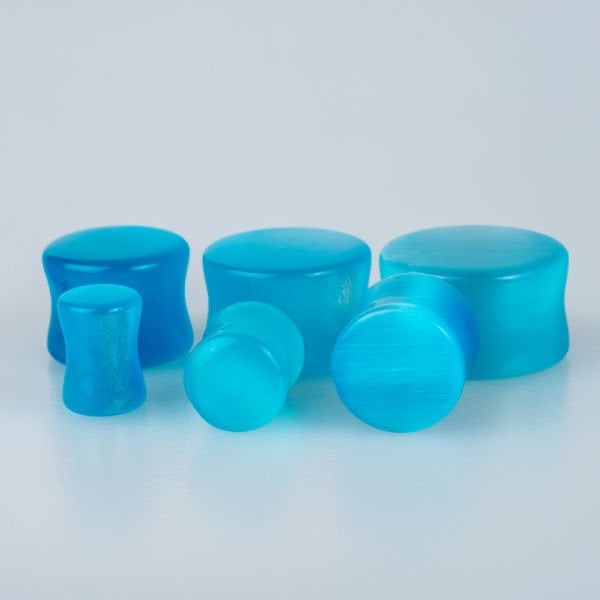 Piercing Tunnel Natural Blue Quartz Stone 1 Set 6 Sizes
