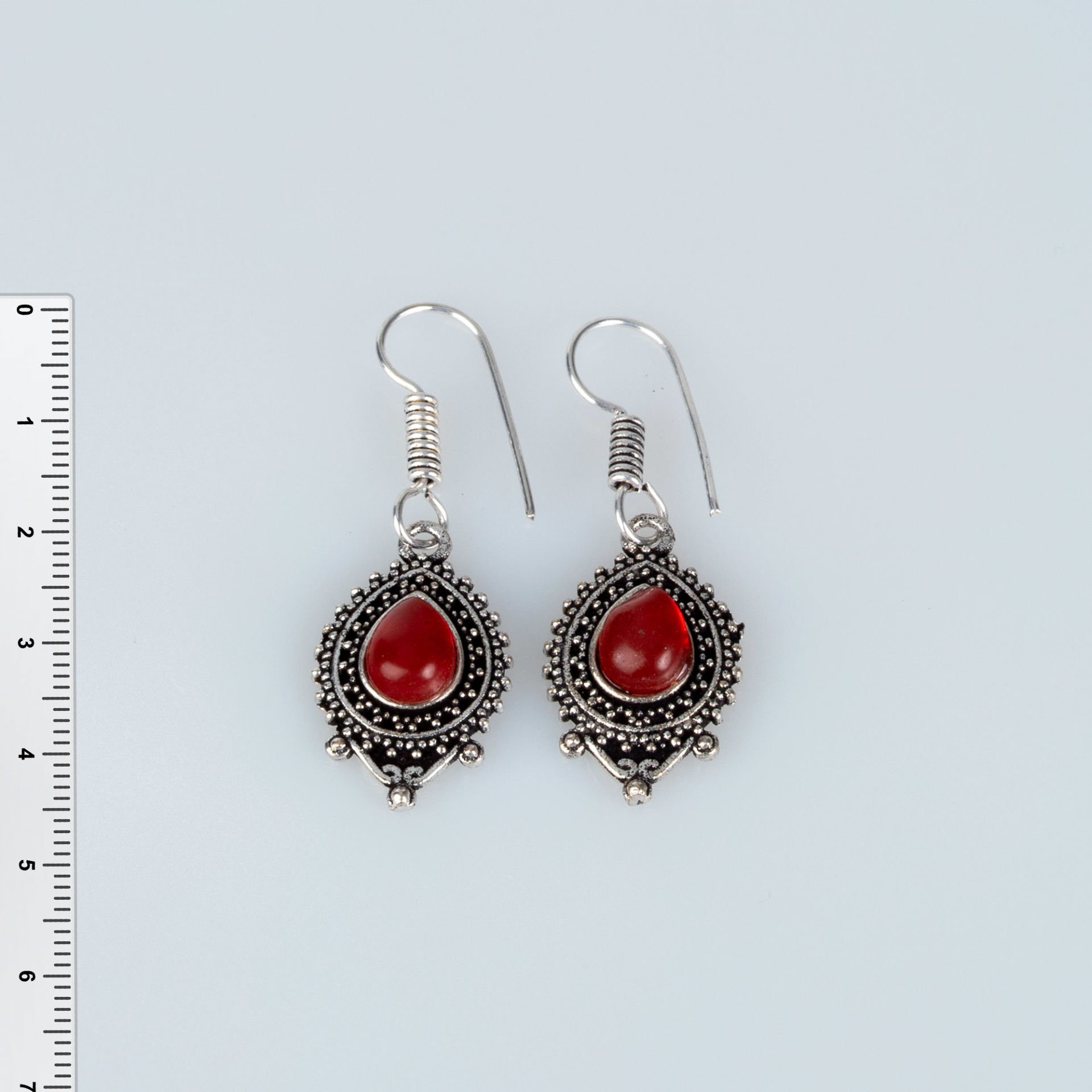 Brass Earrings with Stones