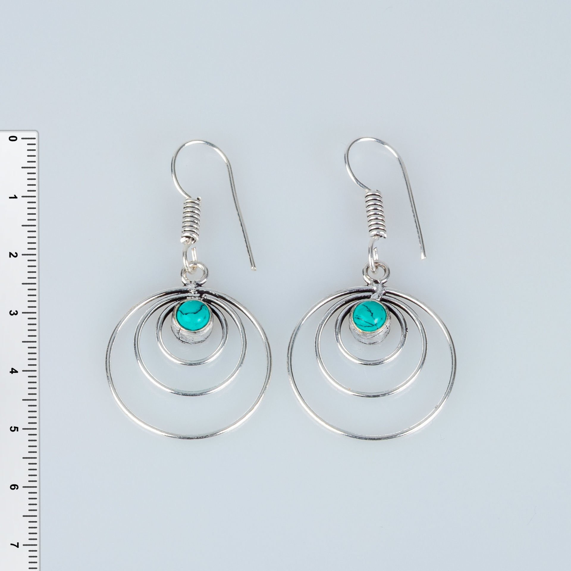Brass Earrings with Stones