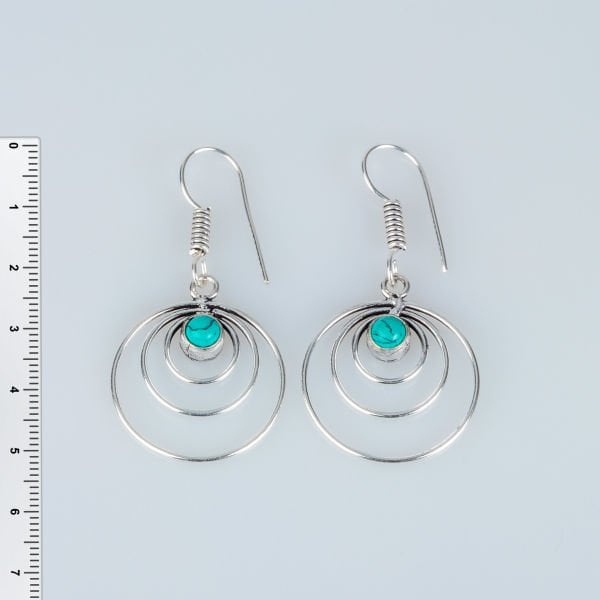 Brass Earrings with Stones