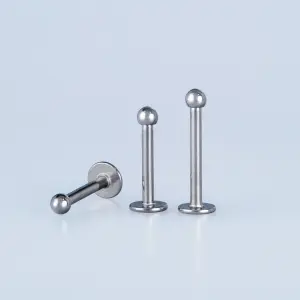 Toptan 316L Çelik İlk Delim Labret Piercing 2mm Top Bar Boyu: 8mm