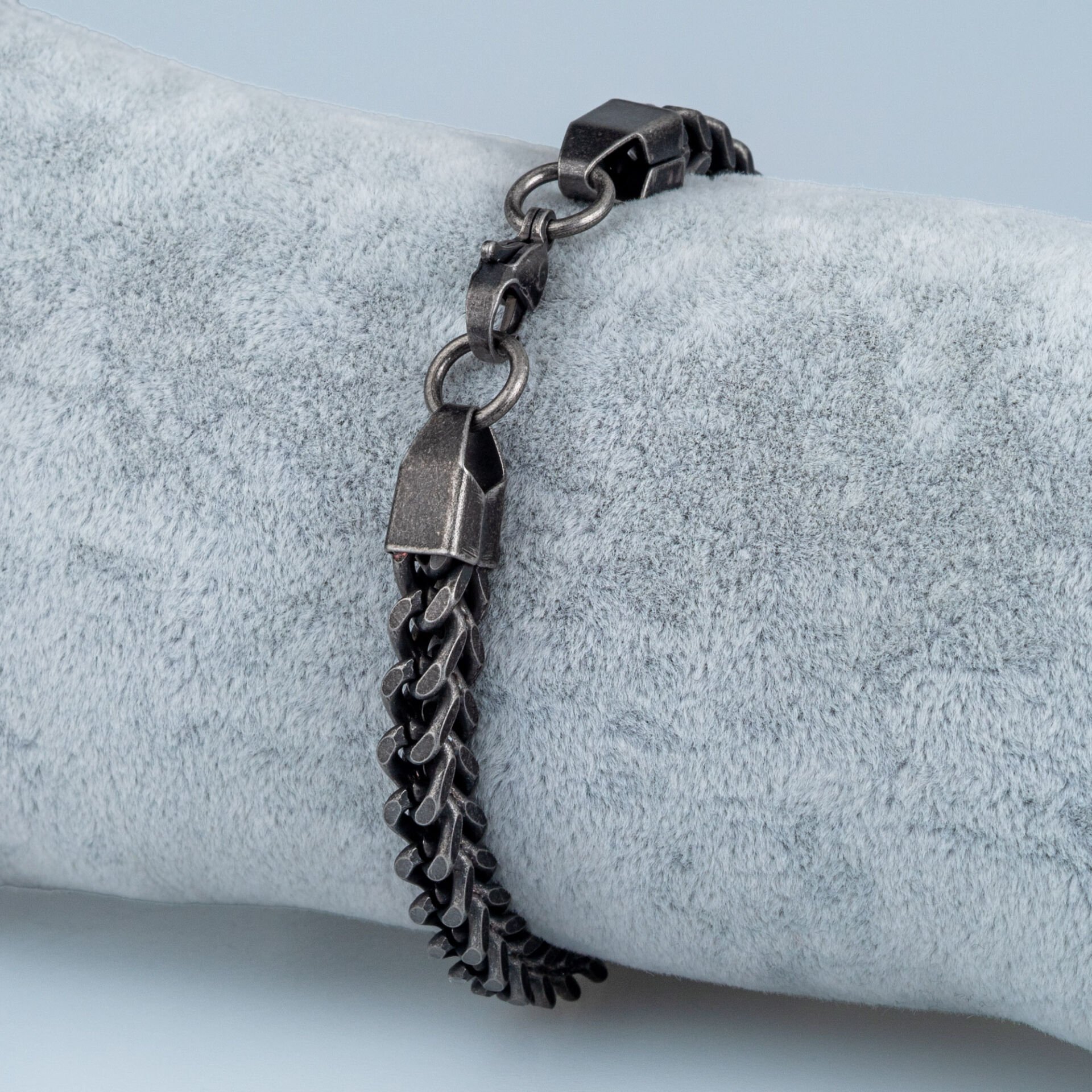 Erkek Çelik Zincir Bileklik Antrasit Renk