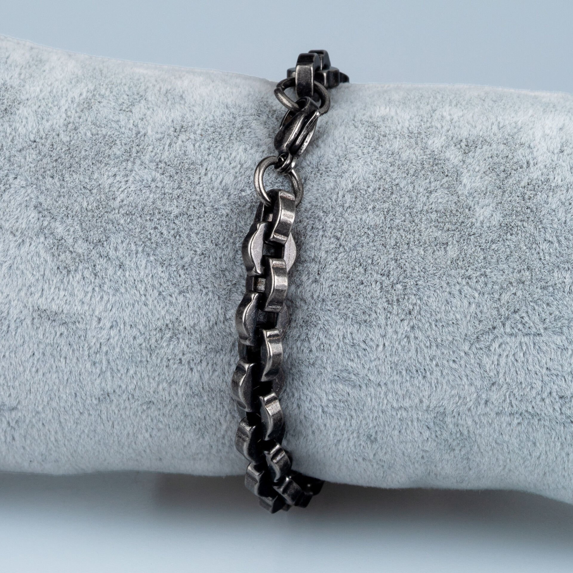 Erkek Çelik Zincir Bileklik Antrasit Renk