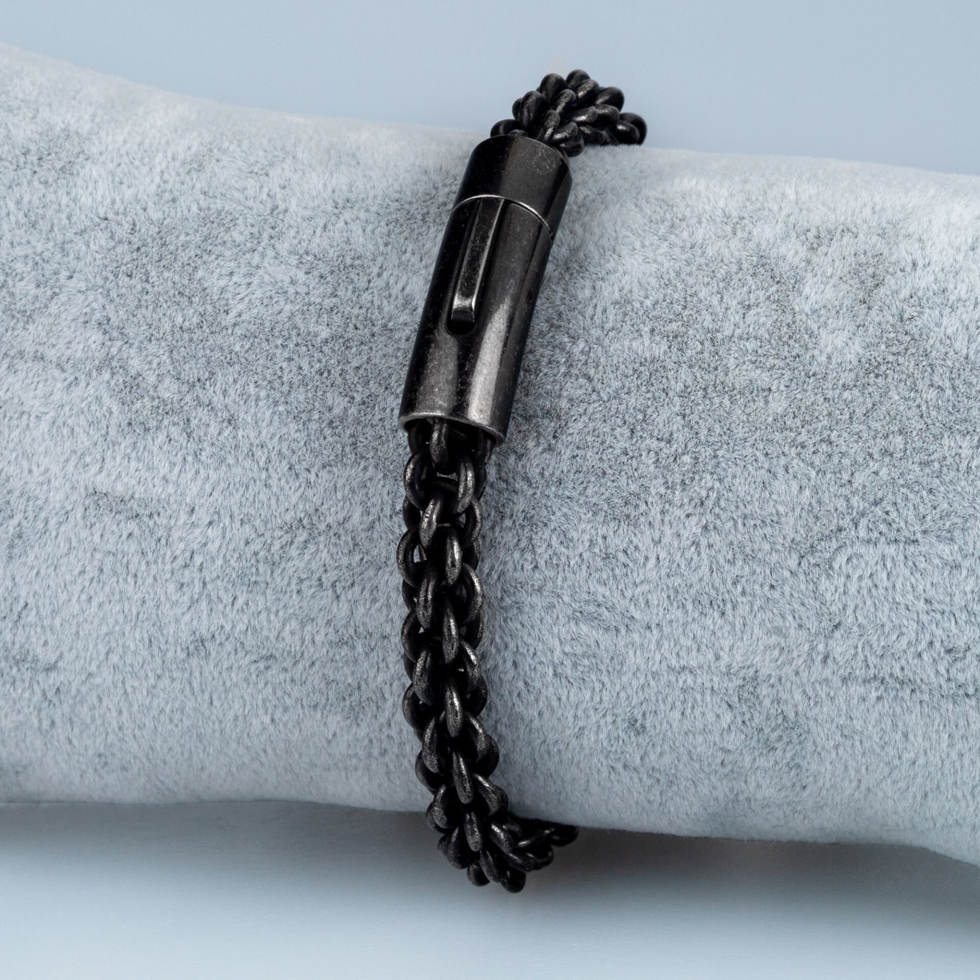 Erkek Çelik Zincir Bileklik Antrasit Renk