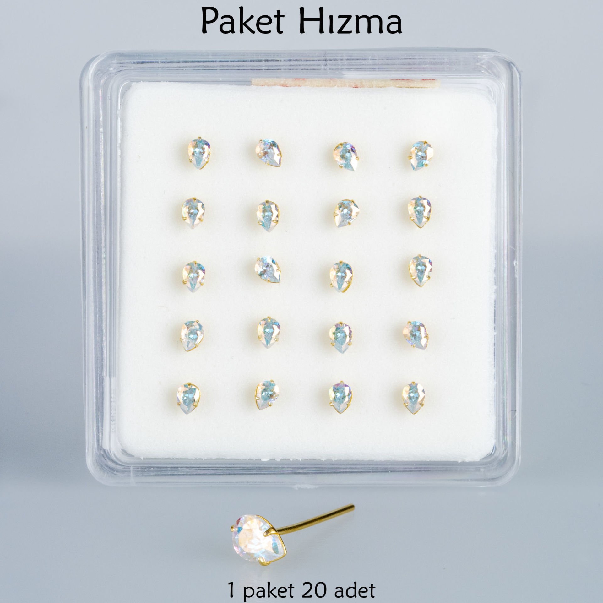 حلقات ثقب الأنف على شكل حجر متدلي عبوة واحدة مكونة من 20 قطعة