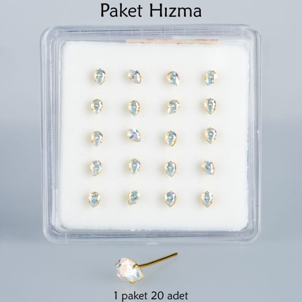 Piercing Nose Ring Drop Stone 1 Pack 20 Pieces