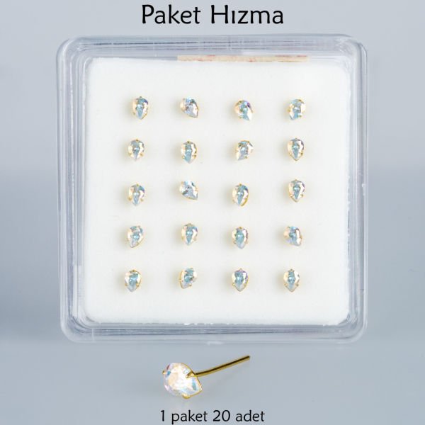 Piercing Nose Ring Drop Stone 1 Pack 20 Pieces