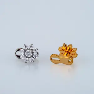 Piercing Titanyum Dermal Çiçek Sarı