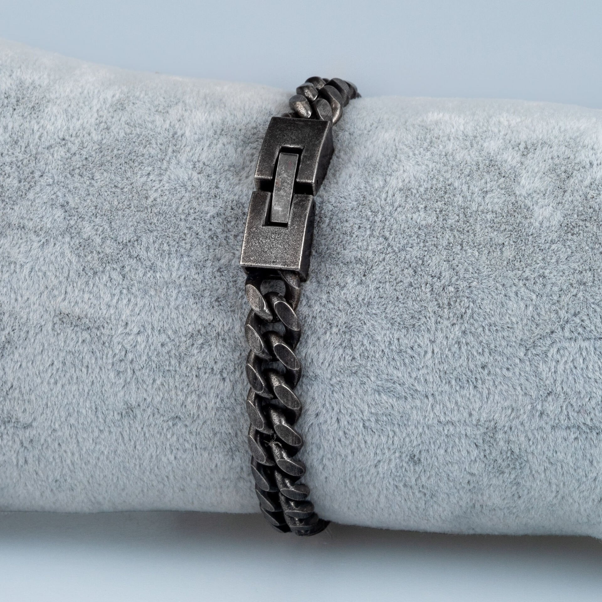 Erkek Çelik Zincir Bileklik Antrasit Renk