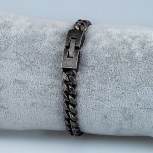 Erkek Çelik Zincir Bileklik Antrasit Renk