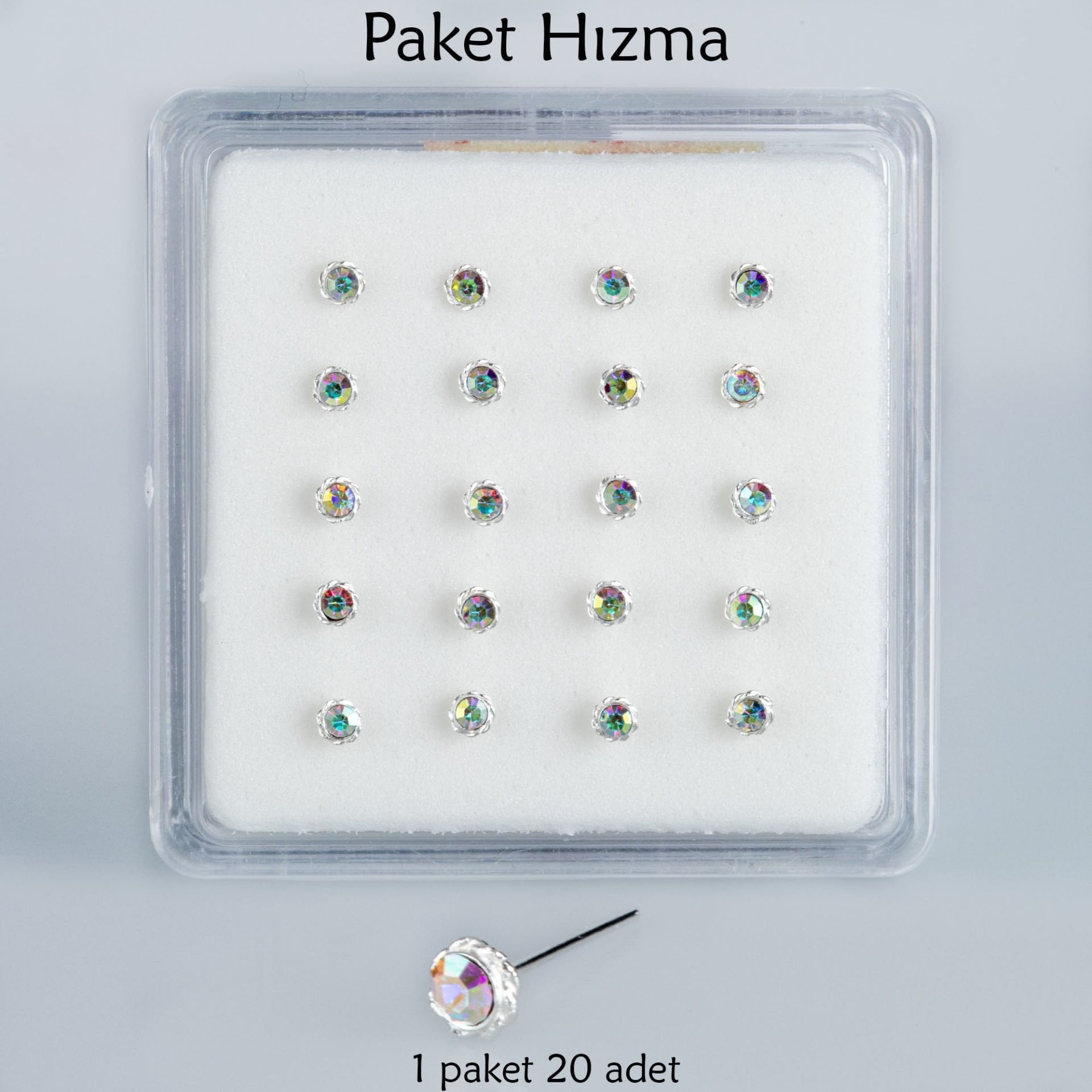 Piercing Hızma Yuvarlak Taş 1 Paket 20 Adet