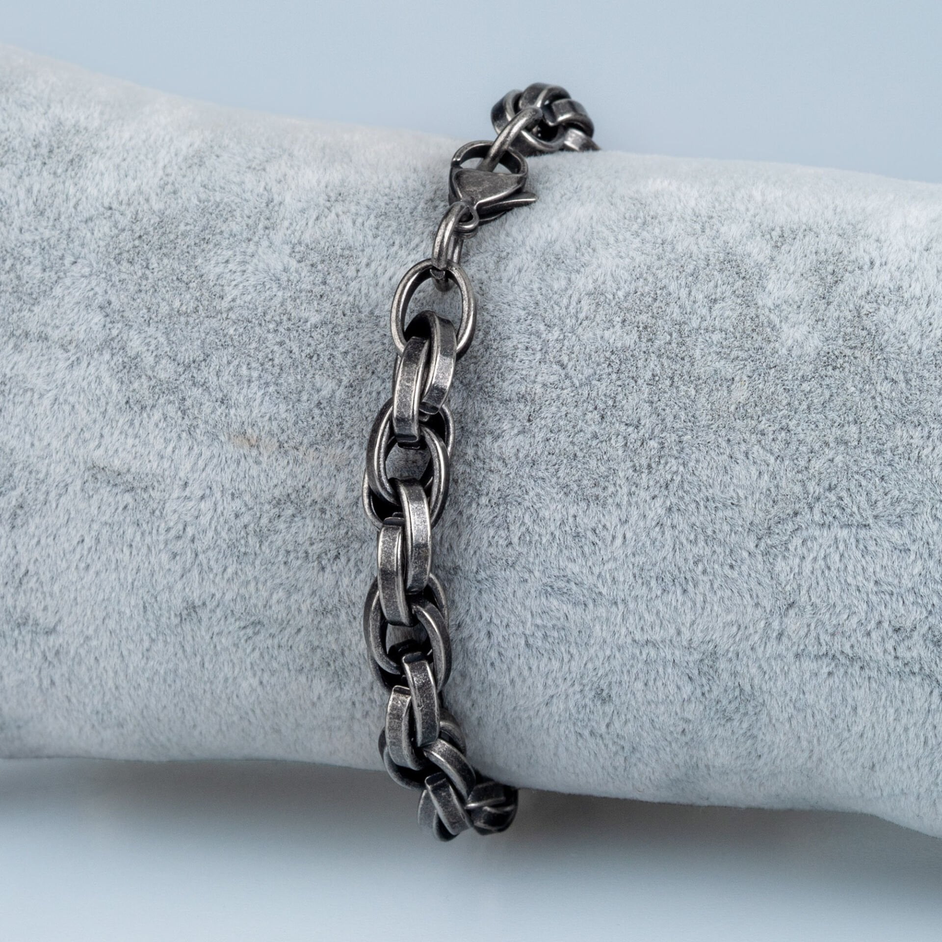 Erkek Çelik Zincir Bileklik Antrasit Renk