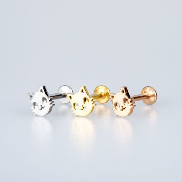 Piercing Tragus Cat Rose 8mm