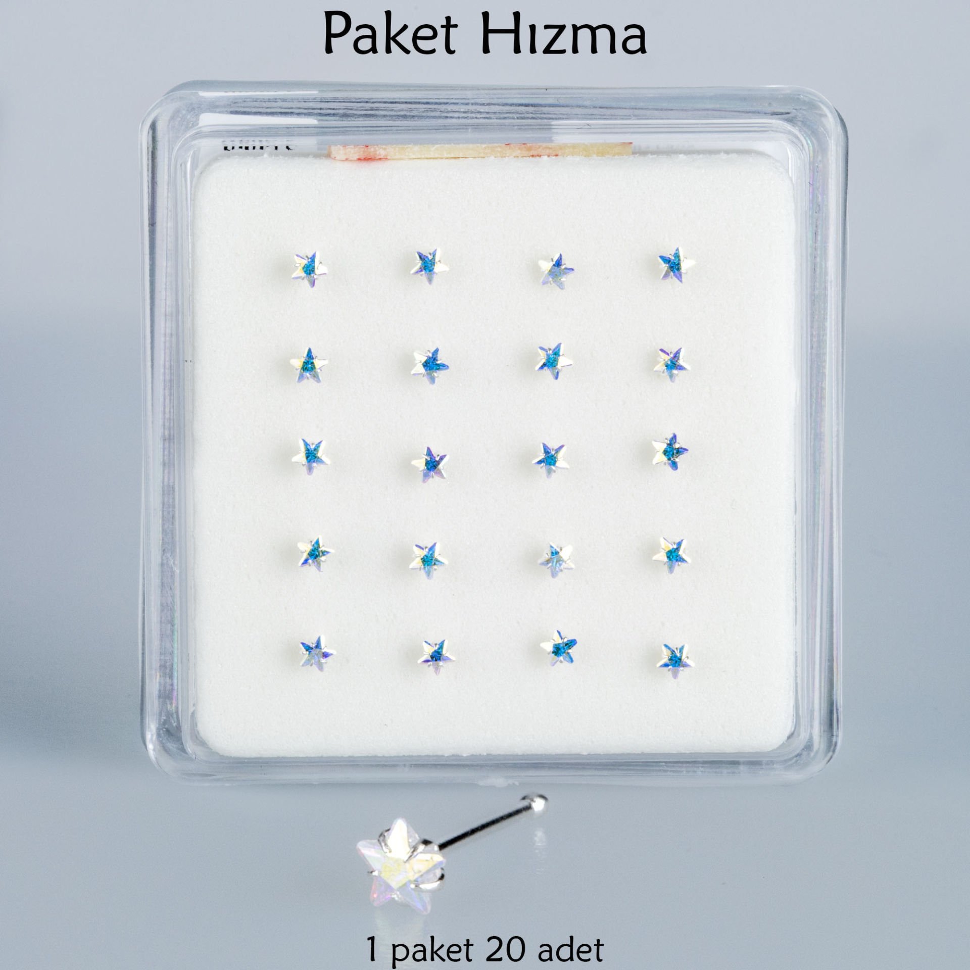 Piercing Hızma Yıldız Taş 1 Paket 20 Adet
