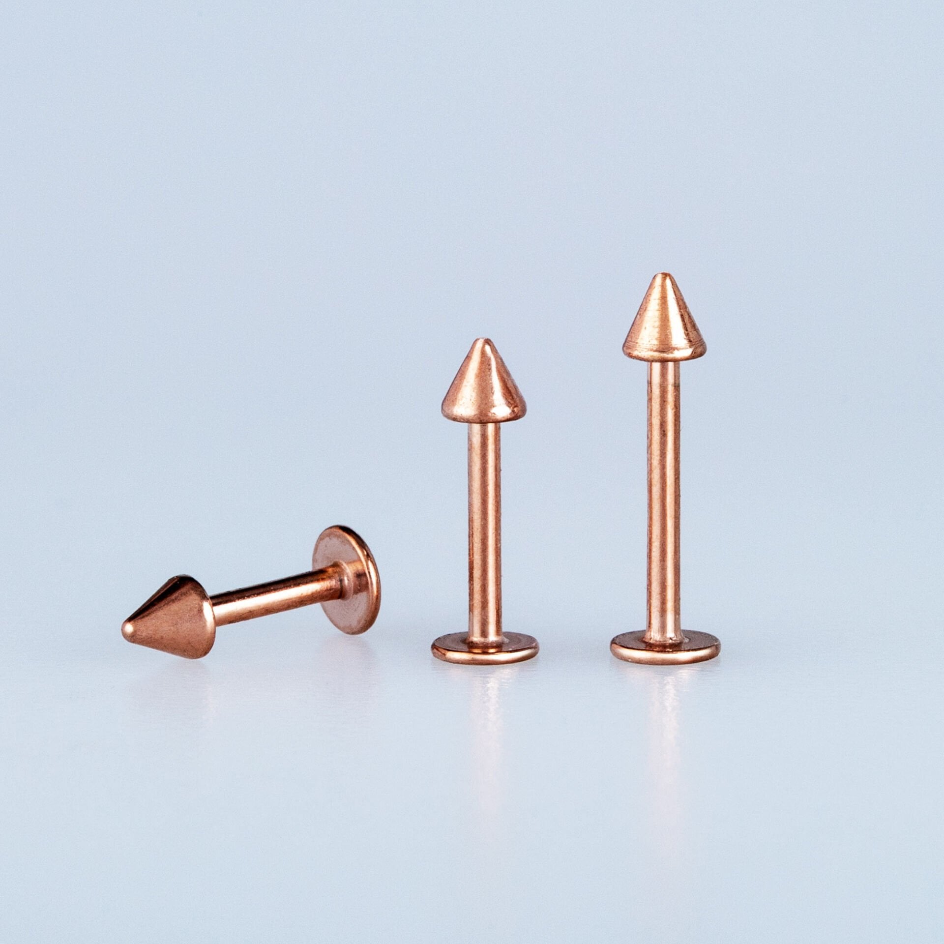Toptan Piercing Labret 3mm Spike Rose Bar Boyu: 6mm