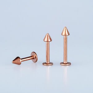 Toptan Piercing Labret 3mm Spike Rose Bar Boyu: 6mm