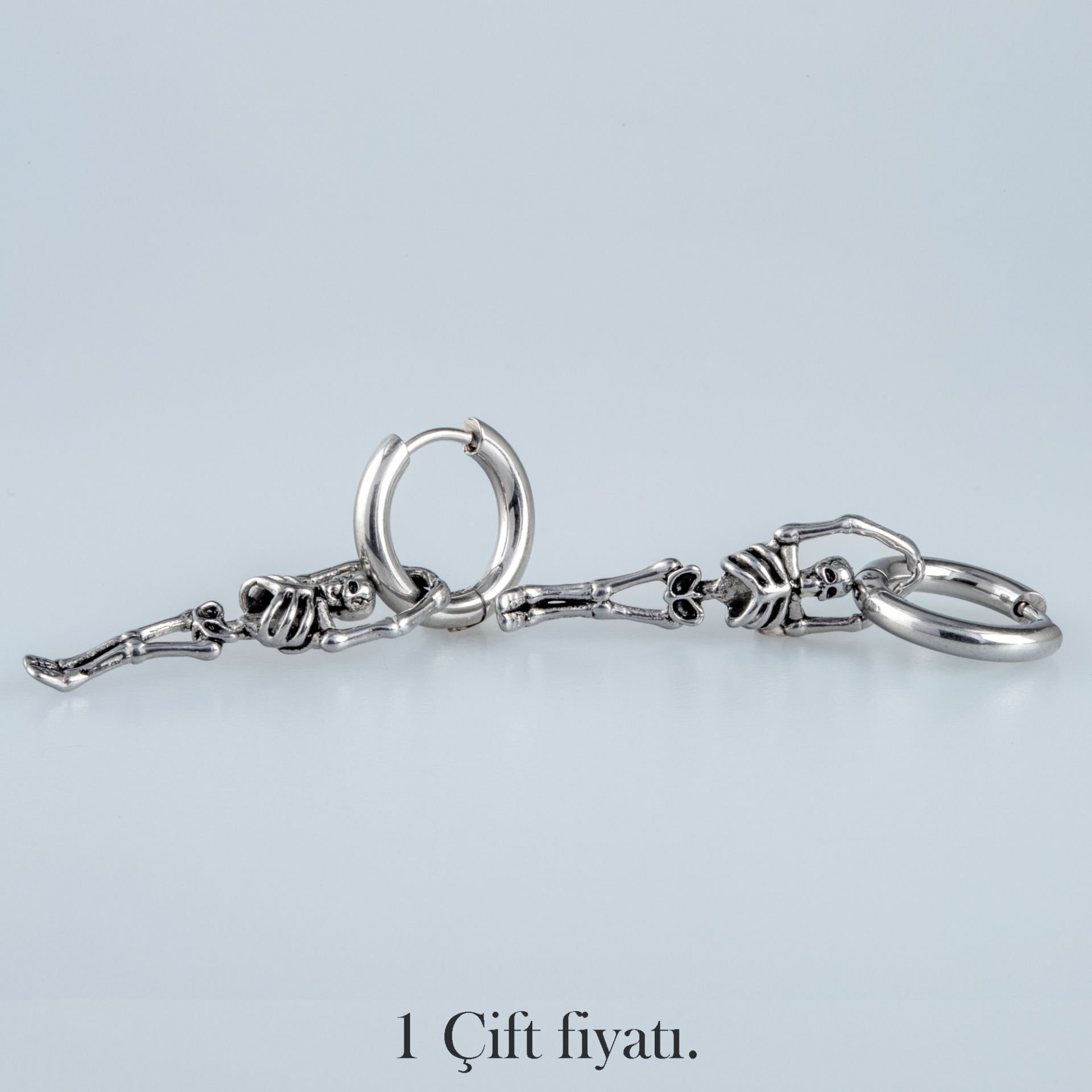 Çelik Küpe Gotik İskelet - Çift