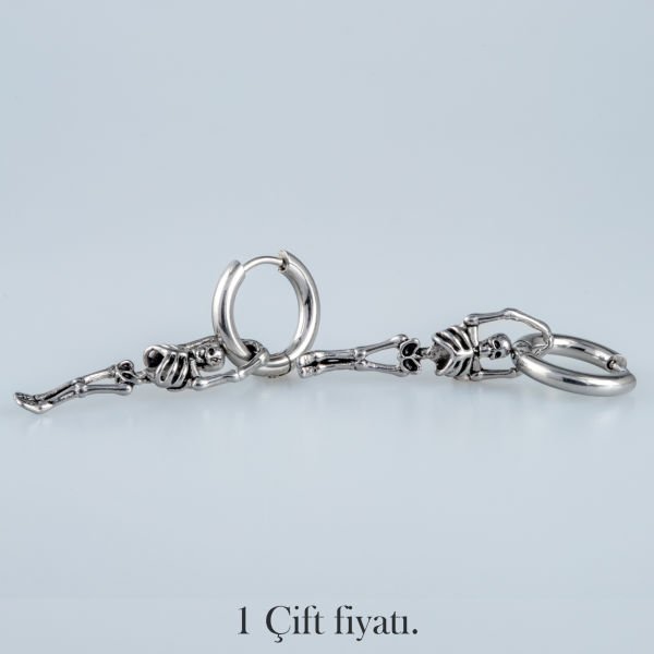 Çelik Küpe Gotik İskelet - Çift