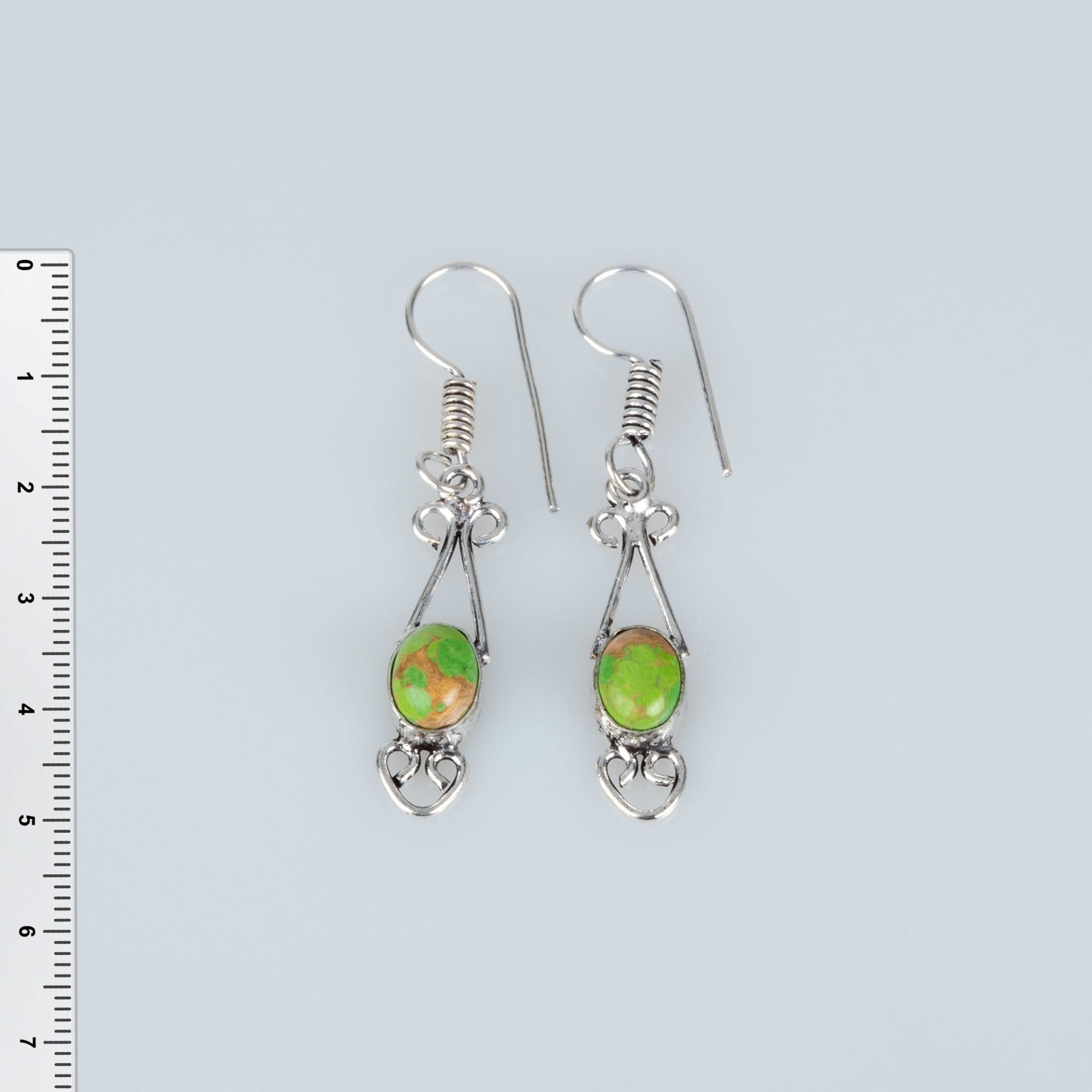 Brass Earrings with Stones