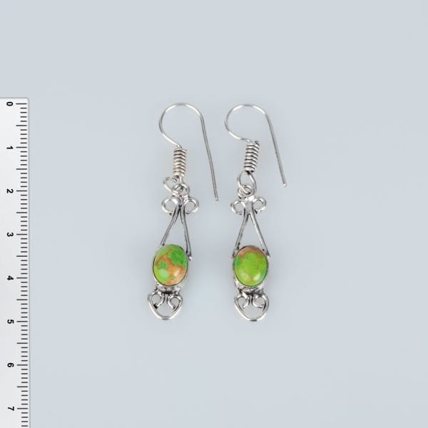 Brass Earrings with Stones
