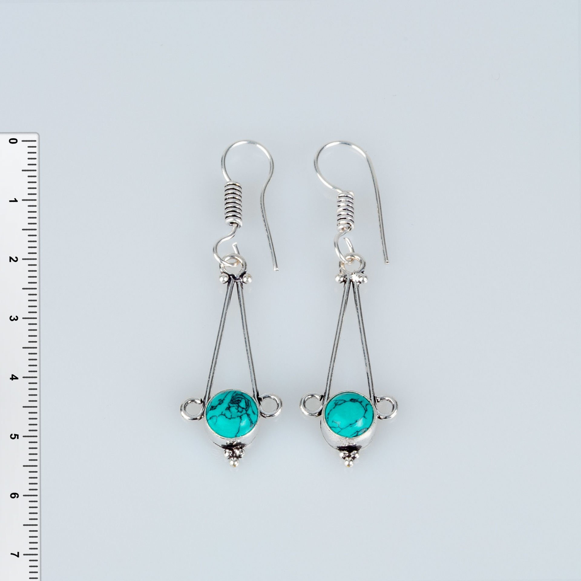 Brass Earrings with Stones