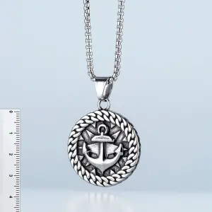 Toptan Çapa Gotik Çelik Erkek Kolye