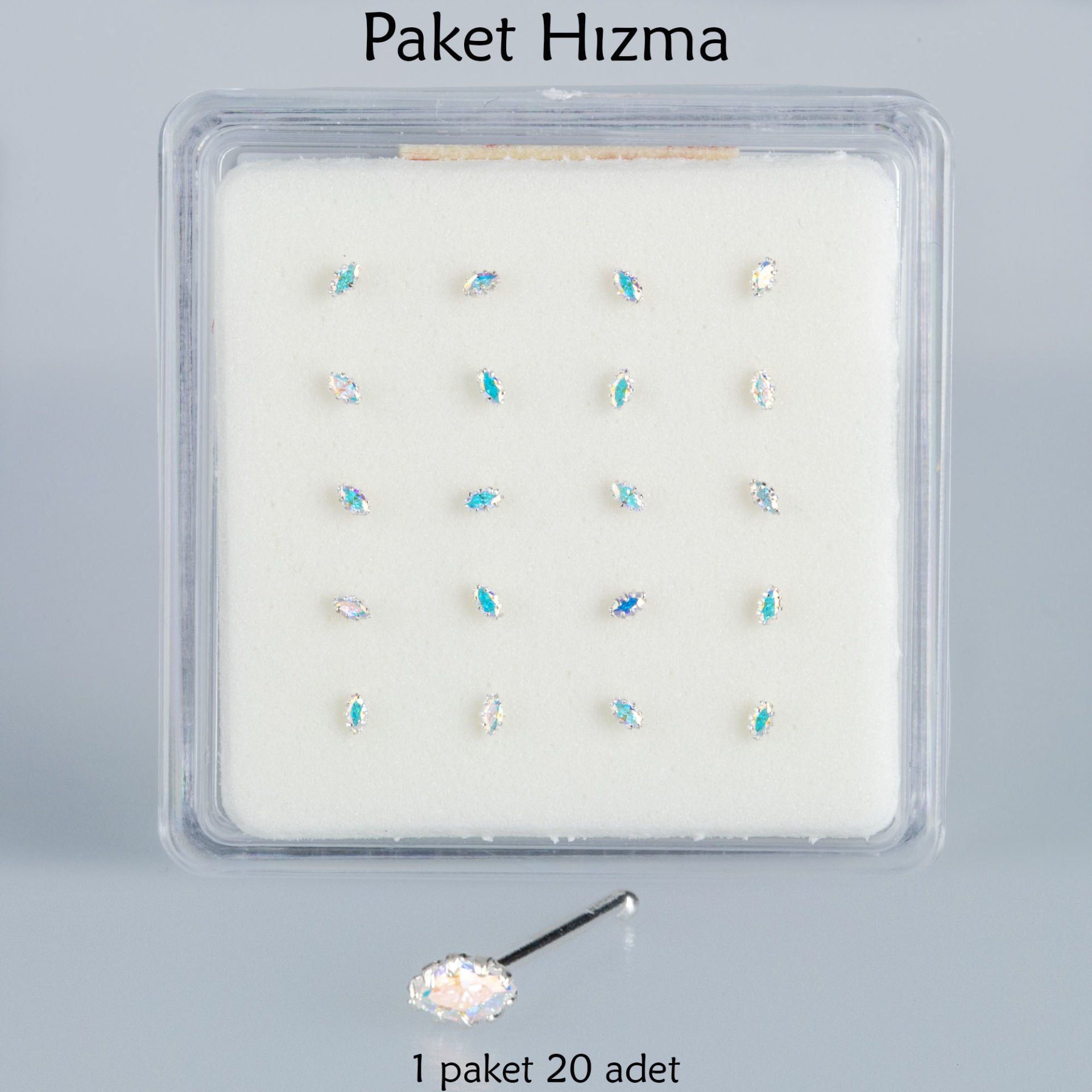 Piercing Hızma Oval Taş 1 Paket 20 Adet
