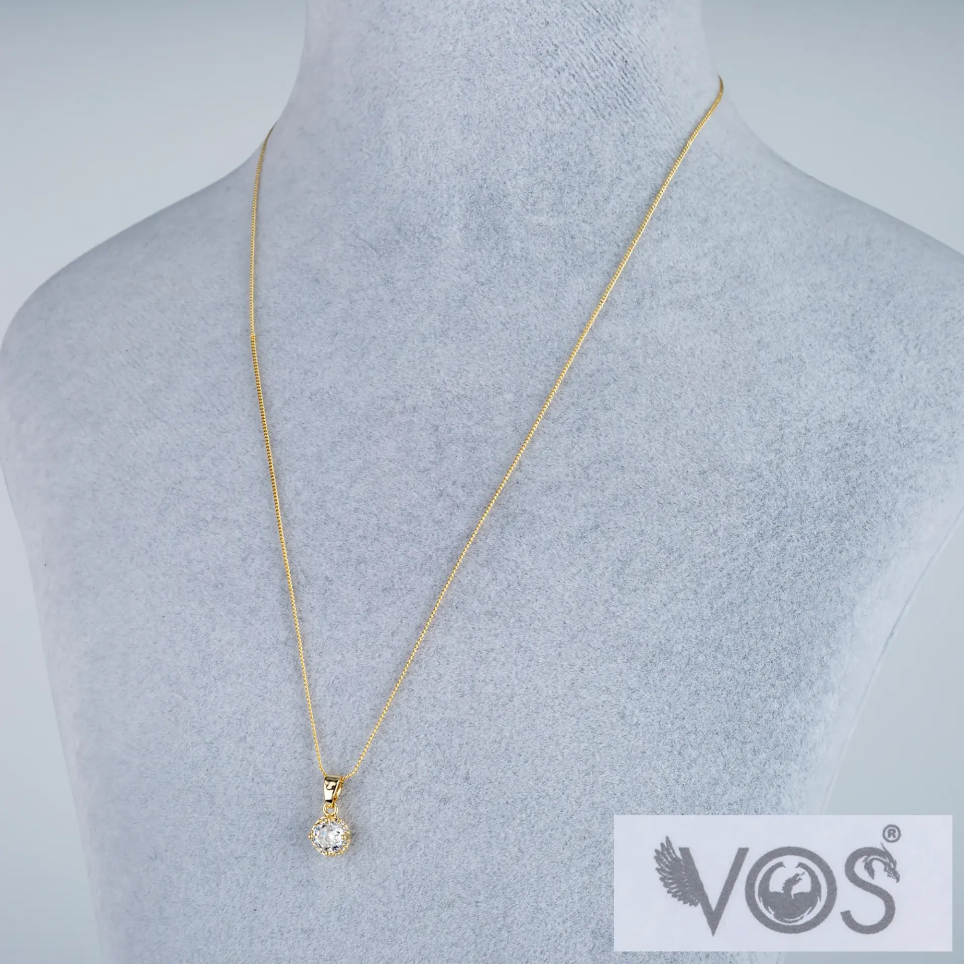 Vos Jewelry 14K Yuvarlak Taşlı Kolye