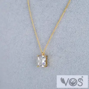 Vos Jewelry 14K dikdörtgen Taşlı Kolye