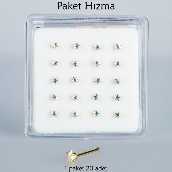 Piercing Nose Ring Star Stone 1 Pack 20 Pieces