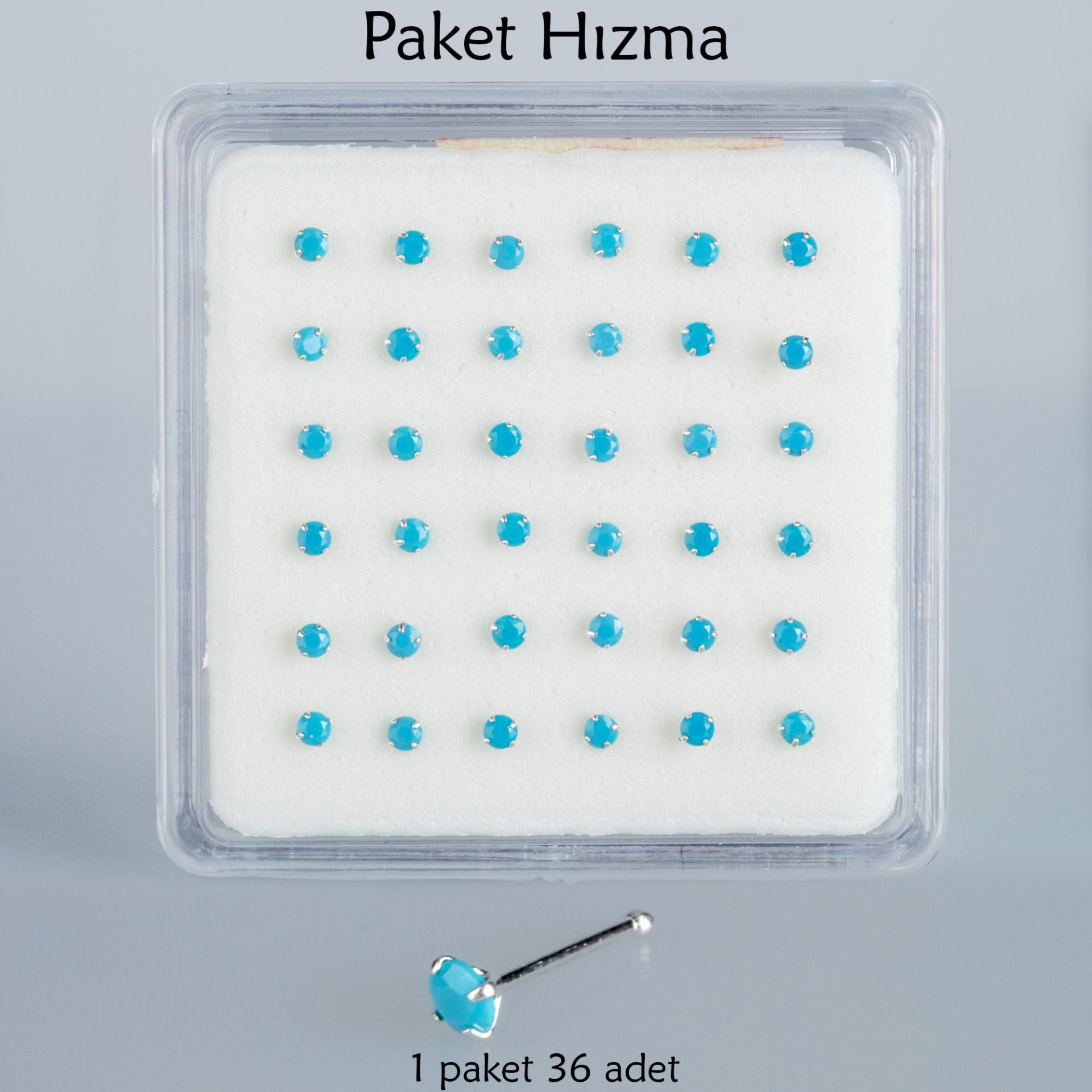 Piercing Hızma Yuvarlak Taş 1 Paket 36 Adet
