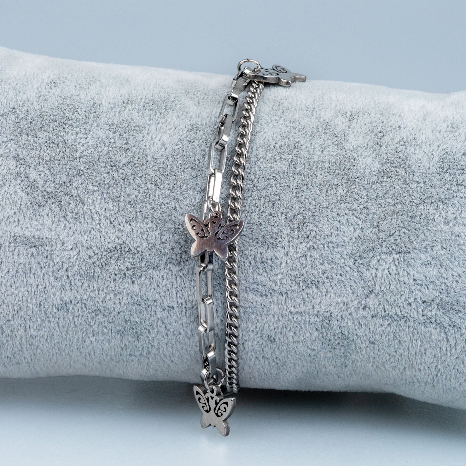 Çelik Zincir Bileklik Kelebek