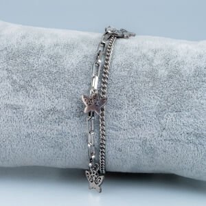 Çelik Zincir Bileklik Kelebek